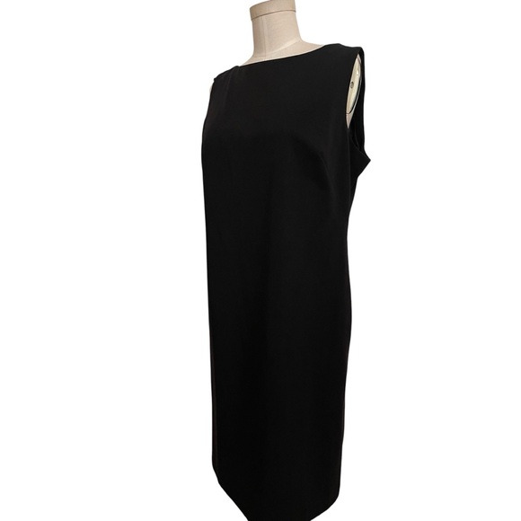 ❤️ Liz Claiborne Classic Black Sheath Dress Size 14 - Picture 3 of 7